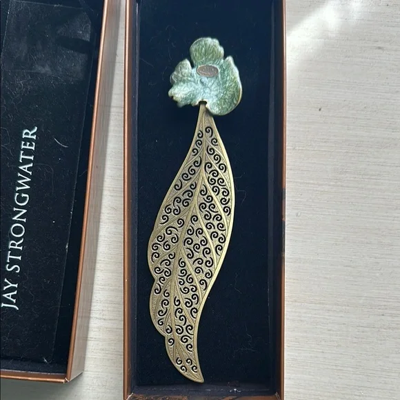 Jay Strongwater Elegant Gold/Green/Brown Bee Bookmark - NBU - Picture 3 of 7